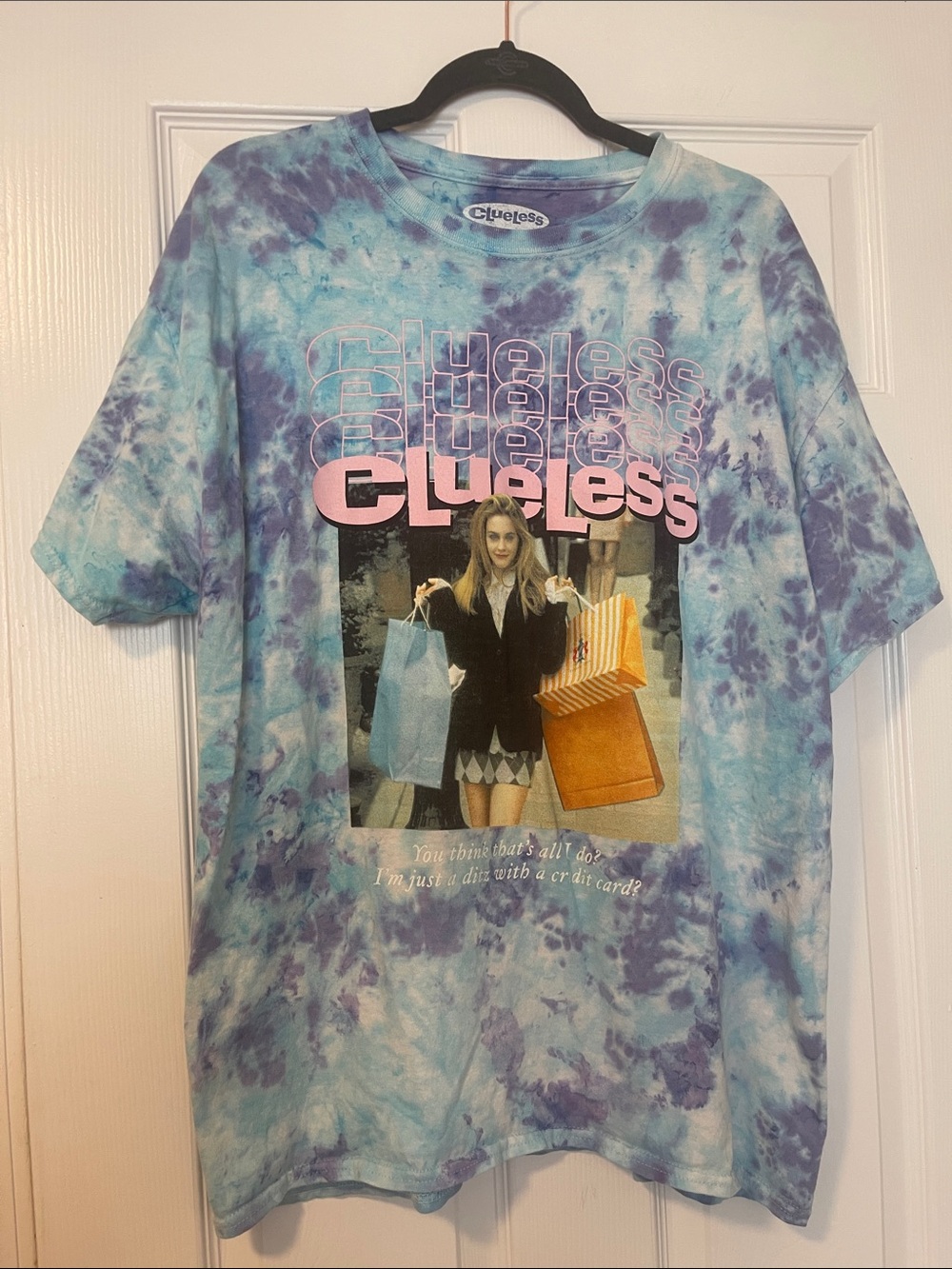 Tie-Dye Clueless Graphic Tee - Blue & Purple
